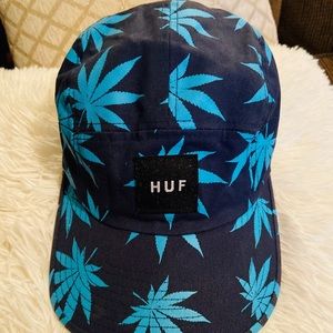 HUF Box Logo Hat Marijuana Weed Leaf Print 5 Panel